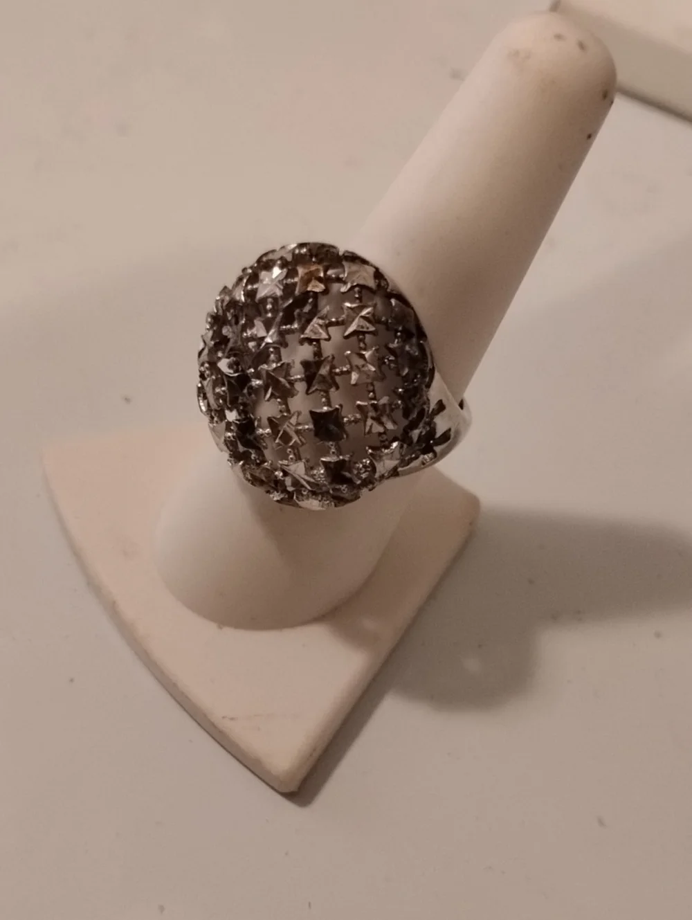 Colleen Lopez Bold High Polished Diamond-cut Fligree Ring Size 8